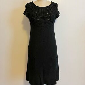Adolfo Dominguez Black Sweater Dress with Pockets